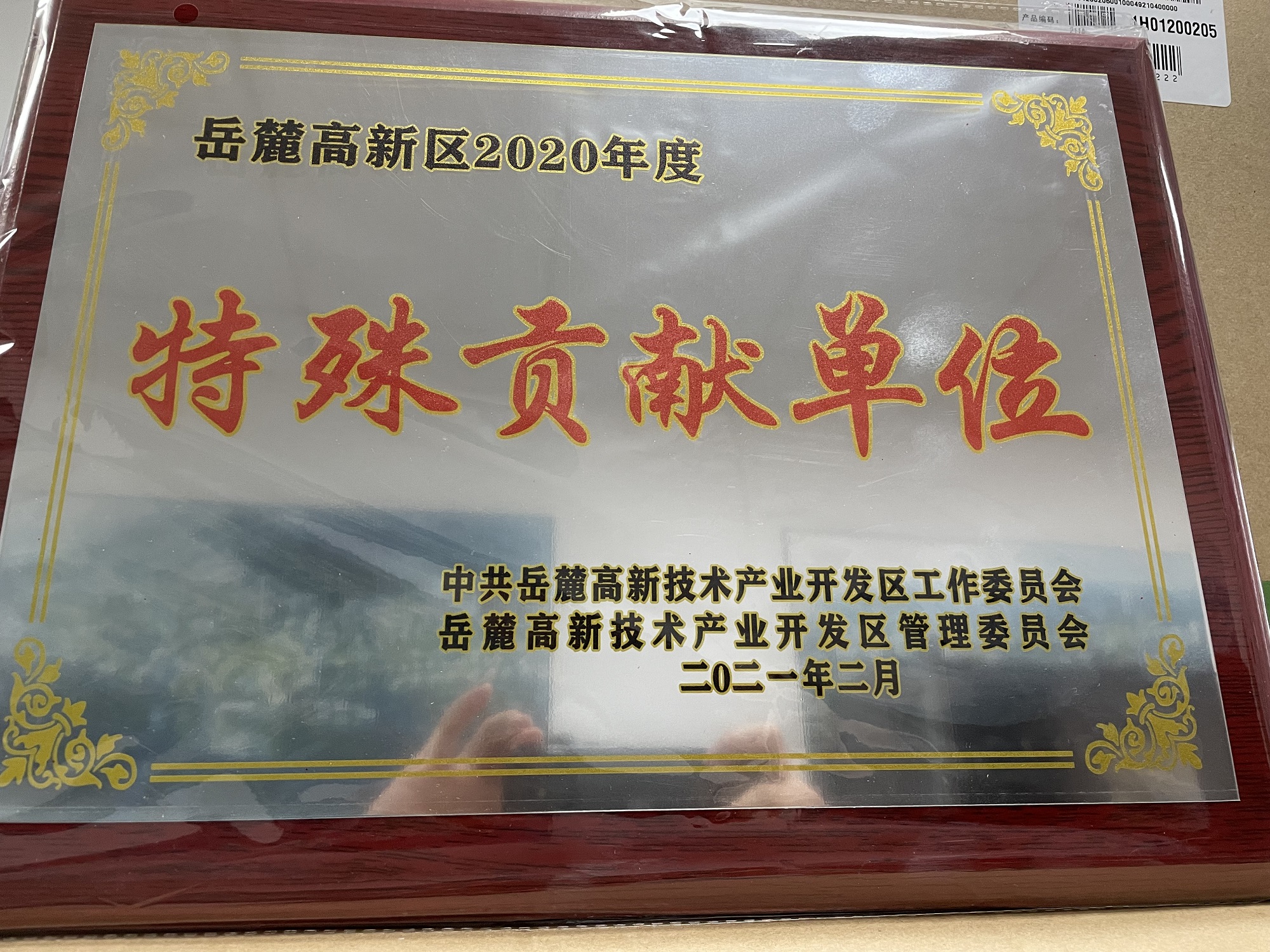 2021年2月，，，，，，智谷集团获岳麓高新区2020年度特殊孝顺单位称呼